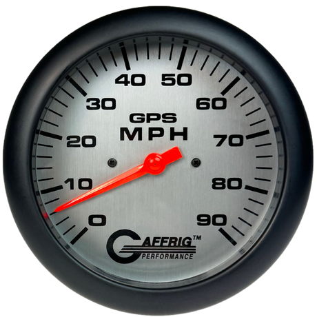 GAFFRIG 4 5/8 INCH GPS SPEEDOMETER - HEAD ONLY - PLATINUM - 90 MPH, 120 MPH, 180 MPH