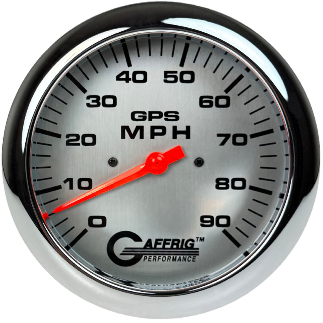 GAFFRIG 4 5/8 INCH GPS SPEEDOMETER - HEAD ONLY - PLATINUM - 90 MPH, 120 MPH, 180 MPH