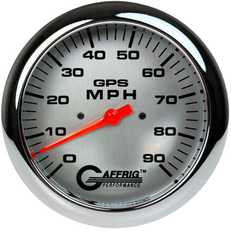 GAFFRIG 4 5/8 INCH GPS SPEEDOMETER - HEAD ONLY - PLATINUM - 90 MPH, 120 MPH, 180 MPH