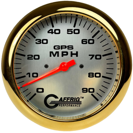 GAFFRIG 4 5/8 INCH GPS SPEEDOMETER - HEAD ONLY - PLATINUM - 90 MPH, 120 MPH, 180 MPH