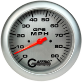GAFFRIG 4 5/8 GPS ANALOG SPEEDOMETER KIT - PLATINUM - 90 MPH, 120 MPH, 180 MPH