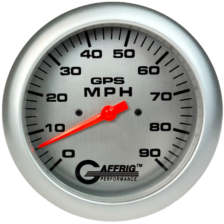 GAFFRIG 4 5/8 GPS ANALOG SPEEDOMETER KIT - PLATINUM - 90 MPH, 120 MPH, 180 MPH