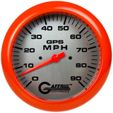GAFFRIG 4 5/8 GPS ANALOG SPEEDOMETER KIT - PLATINUM - 90 MPH, 120 MPH, 180 MPH