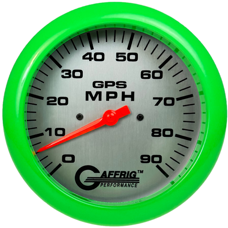 GAFFRIG 4 5/8 GPS ANALOG SPEEDOMETER KIT - PLATINUM - 90 MPH, 120 MPH, 180 MPH
