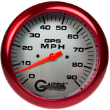 GAFFRIG 4 5/8 GPS ANALOG SPEEDOMETER KIT - PLATINUM - 90 MPH, 120 MPH, 180 MPH