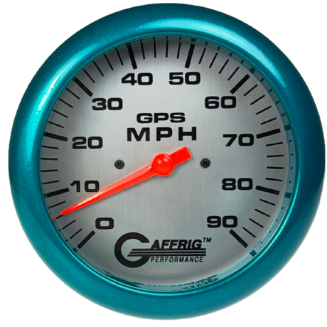 GAFFRIG 4 5/8 GPS ANALOG SPEEDOMETER KIT - PLATINUM - 90 MPH, 120 MPH, 180 MPH
