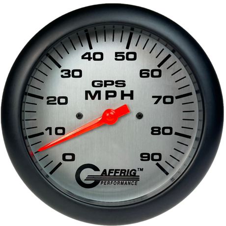 GAFFRIG 4 5/8 GPS ANALOG SPEEDOMETER KIT - PLATINUM - 90 MPH, 120 MPH, 180 MPH