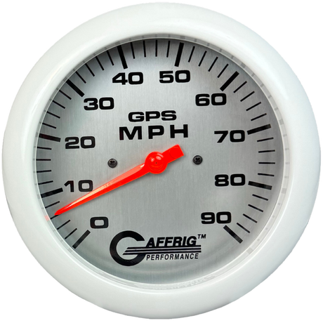 GAFFRIG 4 5/8 GPS ANALOG SPEEDOMETER KIT - PLATINUM - 90 MPH, 120 MPH, 180 MPH
