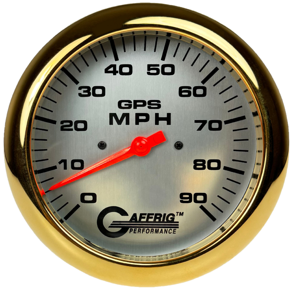 GAFFRIG 4 5/8 GPS ANALOG SPEEDOMETER KIT - PLATINUM - 90 MPH, 120 MPH, 180 MPH