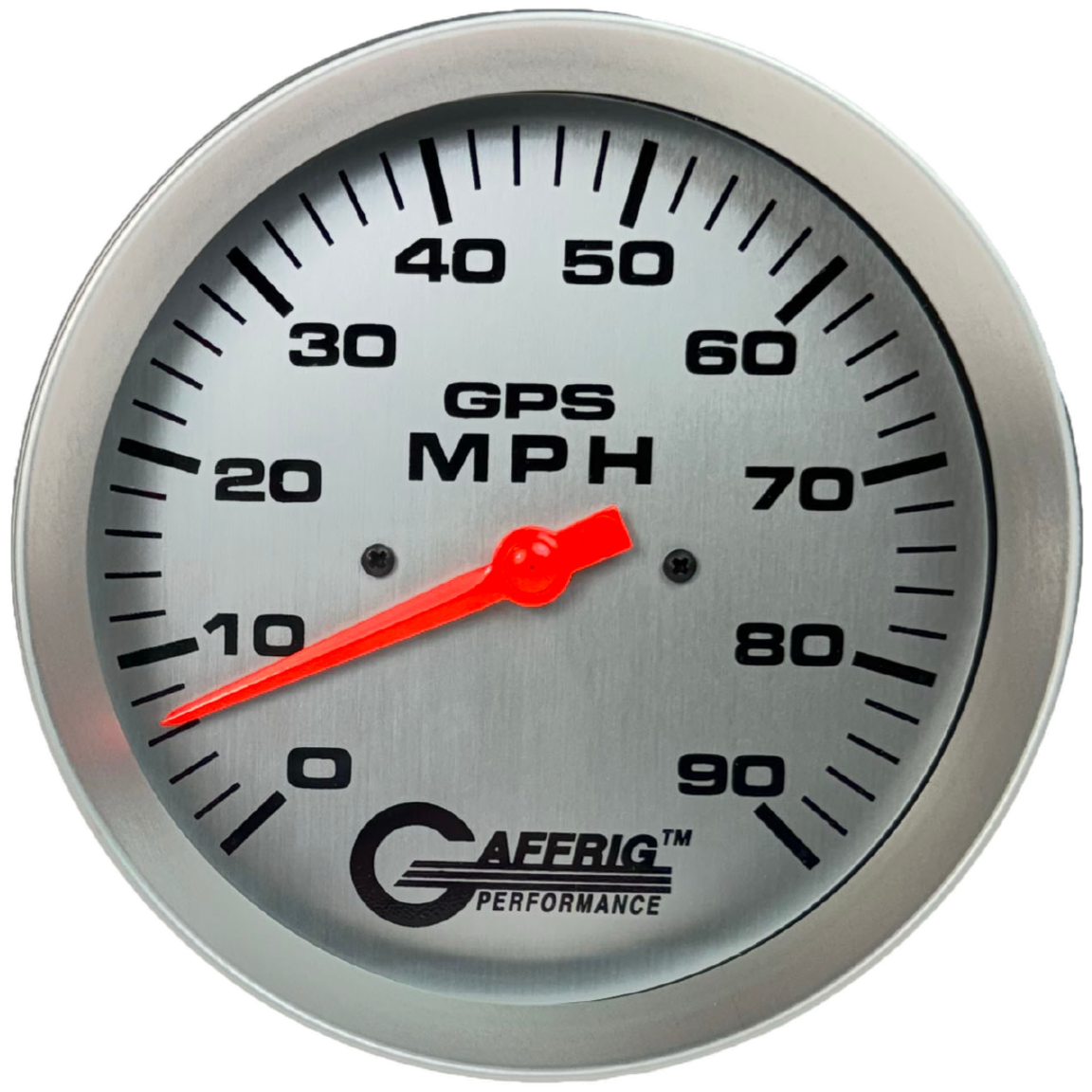 GAFFRIG 4 5/8 GPS ANALOG SPEEDOMETER KIT - PLATINUM - 90 MPH, 120 MPH, 180 MPH