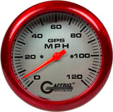 GAFFRIG 4 5/8 INCH GPS SPEEDOMETER - HEAD ONLY - PLATINUM RED / 120 MPH