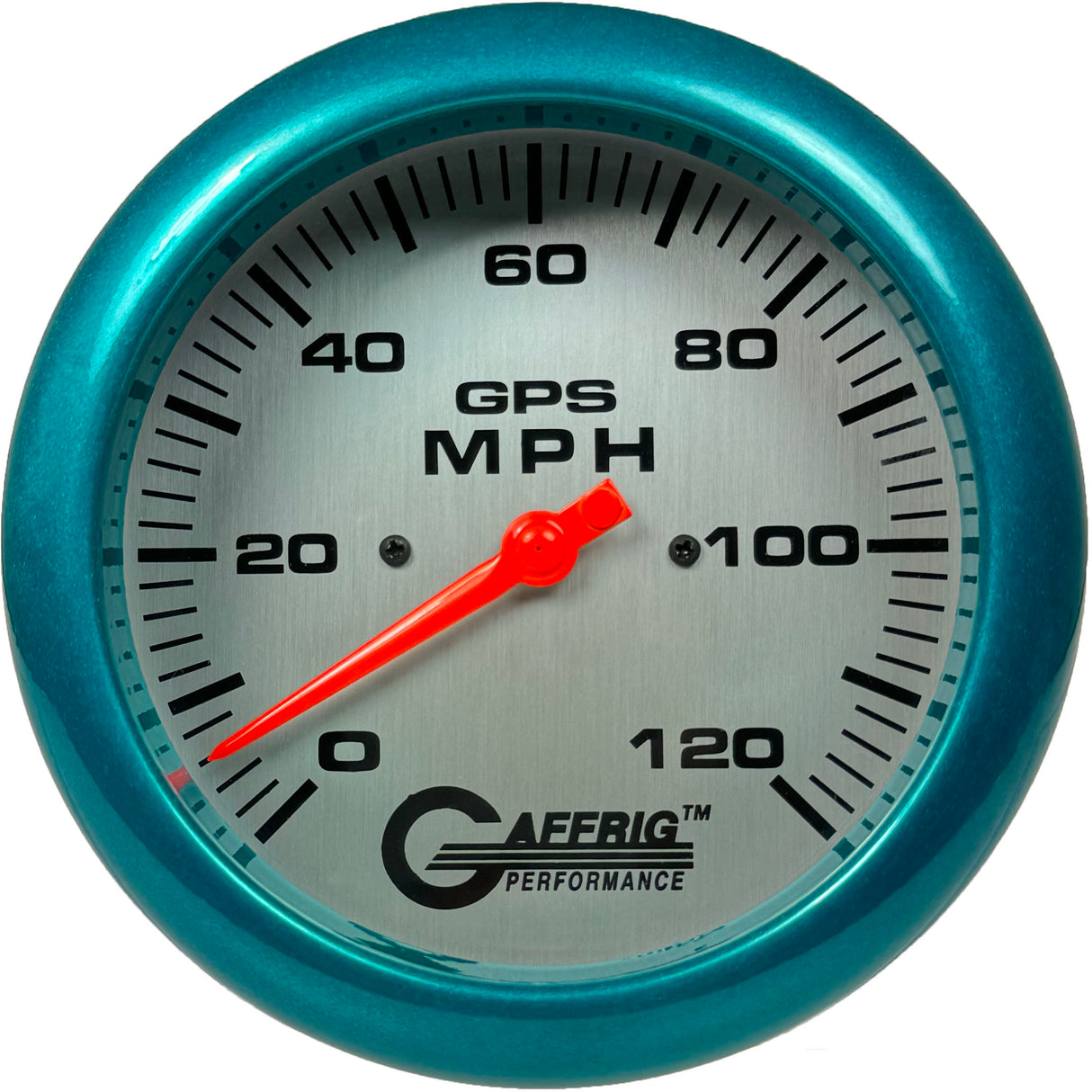 GAFFRIG 4 5/8 INCH GPS SPEEDOMETER - HEAD ONLY - PLATINUM TEAL / 120 MPH