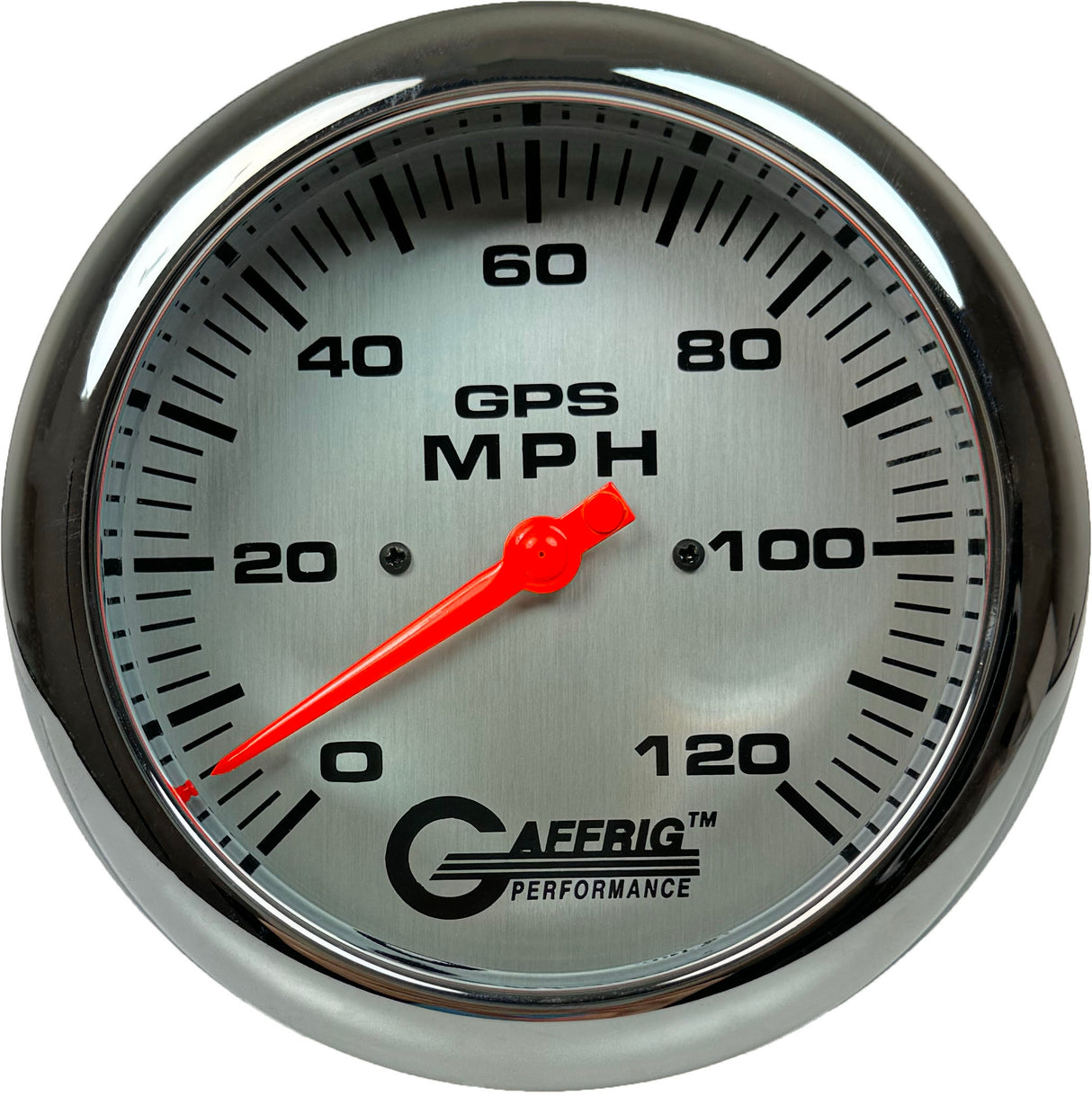 GAFFRIG 4 5/8 INCH GPS SPEEDOMETER - HEAD ONLY - PLATINUM CHROME/POLISHED / 120 MPH