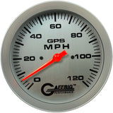 GAFFRIG 4 5/8 INCH GPS SPEEDOMETER - HEAD ONLY - PLATINUM NO FAT RIM (STANDARD) / 120 MPH