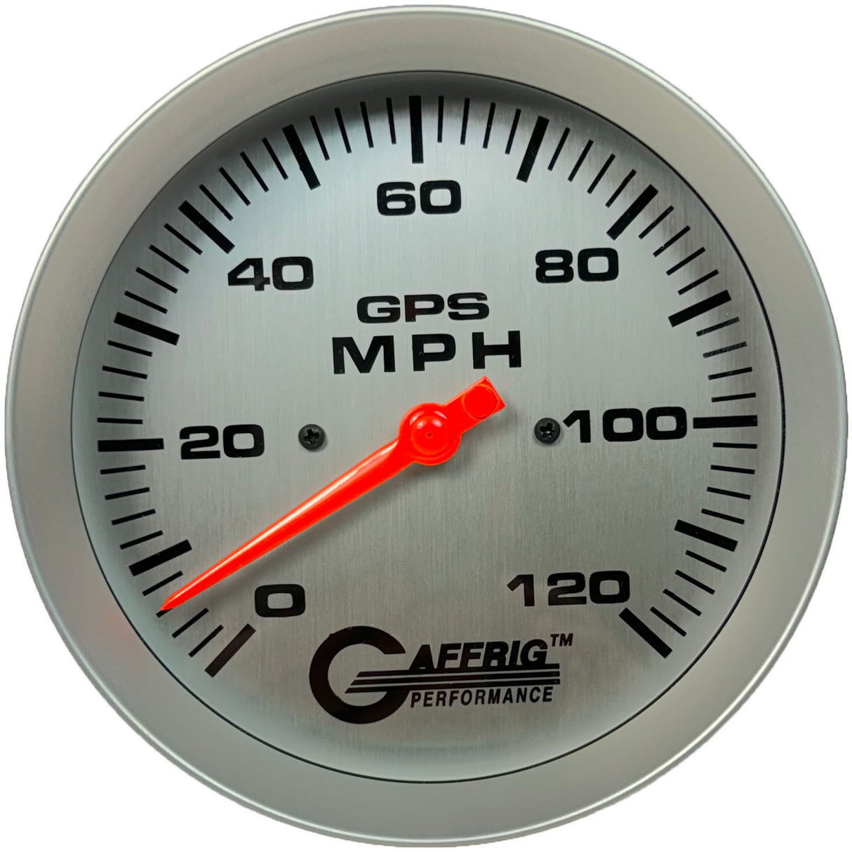 GAFFRIG 4 5/8 GPS ANALOG SPEEDOMETER KIT - PLATINUM STANDARD (NO FAT RIM) / PLATINUM / 120 MPH