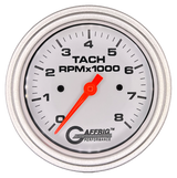 GAFFRIG 3 3/8 INCH TACHOMETER GAUGE 6000 & 8000 WHITE STEP RIM (008) / PLATINUM / 8000