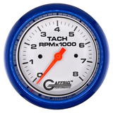 GAFFRIG 3 3/8 INCH TACHOMETER GAUGE 6000 & 8000 WHITE FAT RIM (338) / BLUE / 8000