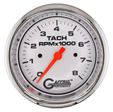 GAFFRIG 3 3/8 INCH TACHOMETER GAUGE 6000 & 8000 WHITE FAT RIM (338) / CHROME/POLISHED / 8000