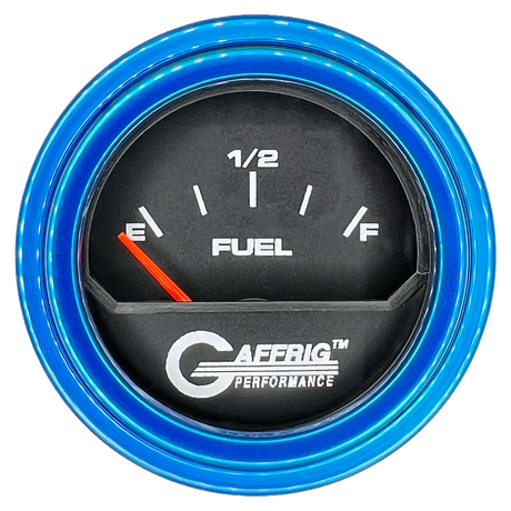 GAFFRIG 2 INCH ELECTRIC FUEL LEVEL GAUGE 240-33 OHMS STEP RIM (002) / BLUE / BLACK