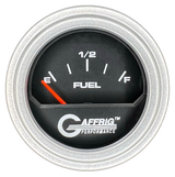 GAFFRIG 2 INCH ELECTRIC FUEL LEVEL GAUGE 240-33 OHMS STEP RIM (002) / PLATINUM / BLACK