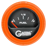 GAFFRIG 2 INCH ELECTRIC FUEL LEVEL GAUGE 240-33 OHMS STEP RIM (002) / ORANGE / BLACK