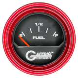 GAFFRIG 2 INCH ELECTRIC FUEL LEVEL GAUGE 240-33 OHMS STEP RIM (002) / RED / BLACK