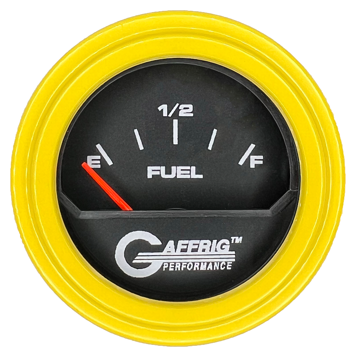 GAFFRIG 2 INCH ELECTRIC FUEL LEVEL GAUGE 240-33 OHMS STEP RIM (002) / YELLOW / BLACK