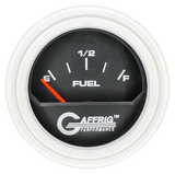 GAFFRIG 2 INCH ELECTRIC FUEL LEVEL GAUGE 240-33 OHMS STEP RIM (002) / WHITE / BLACK