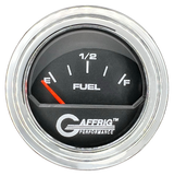 GAFFRIG 2 INCH ELECTRIC FUEL LEVEL GAUGE 240-33 OHMS STEP RIM (002) / CHROME/POLISHED / BLACK