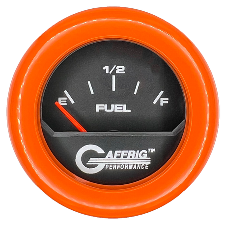 GAFFRIG 2 INCH ELECTRIC FUEL LEVEL GAUGE 240-33 OHMS FAT RIM (218) / ORANGE / BLACK