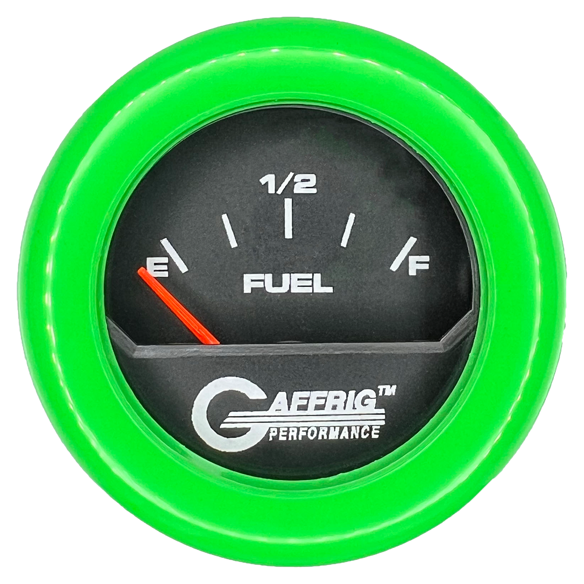 GAFFRIG 2 INCH ELECTRIC FUEL LEVEL GAUGE 240-33 OHMS FAT RIM (218) / LIME GREEN / BLACK