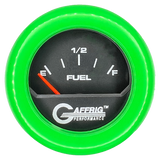 GAFFRIG 2 INCH ELECTRIC FUEL LEVEL GAUGE 240-33 OHMS FAT RIM (218) / LIME GREEN / BLACK