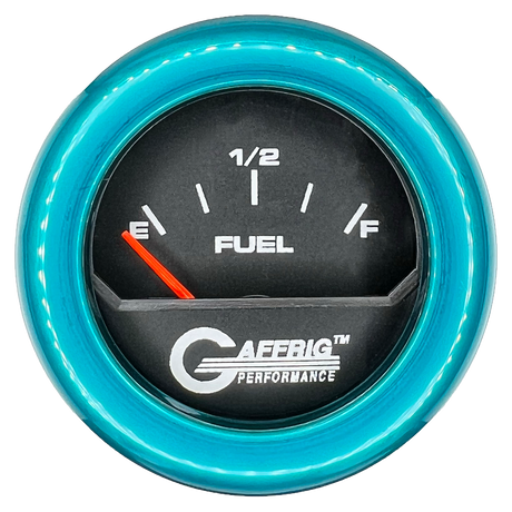 GAFFRIG 2 INCH ELECTRIC FUEL LEVEL GAUGE 240-33 OHMS FAT RIM (218) / TEAL / BLACK