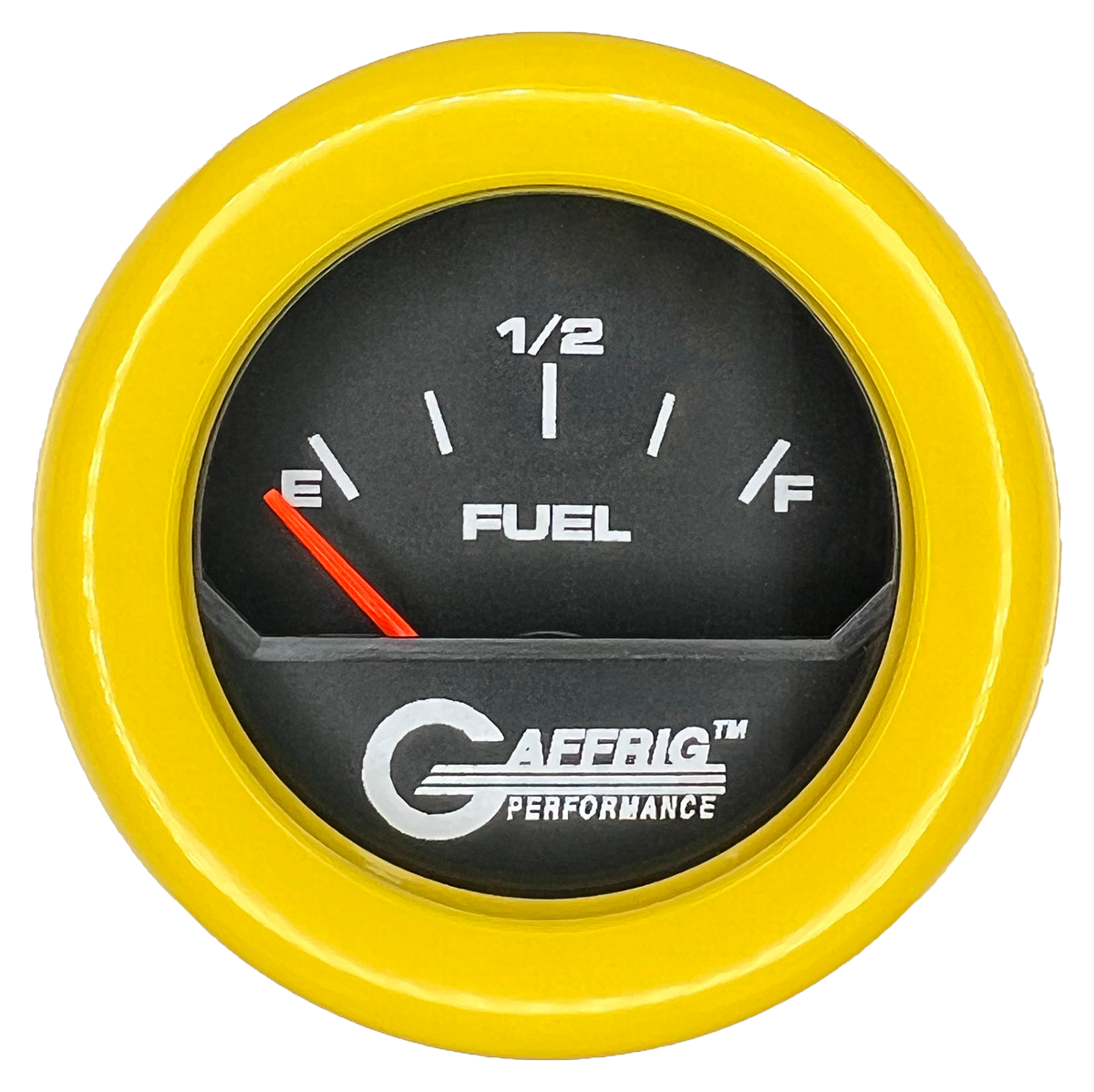 GAFFRIG 2 INCH ELECTRIC FUEL LEVEL GAUGE 240-33 OHMS FAT RIM (218) / YELLOW / BLACK