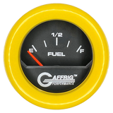 GAFFRIG 2 INCH ELECTRIC FUEL LEVEL GAUGE 240-33 OHMS FAT RIM (218) / YELLOW / BLACK