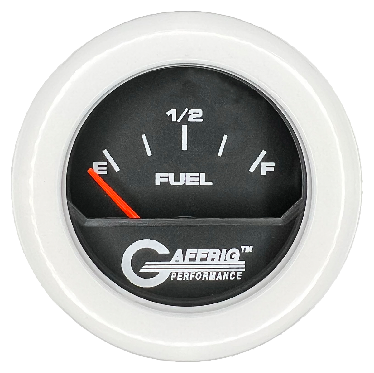 GAFFRIG 2 INCH ELECTRIC FUEL LEVEL GAUGE 240-33 OHMS FAT RIM (218) / WHITE / BLACK