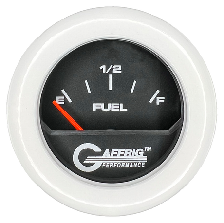 GAFFRIG 2 INCH ELECTRIC FUEL LEVEL GAUGE 240-33 OHMS FAT RIM (218) / WHITE / BLACK