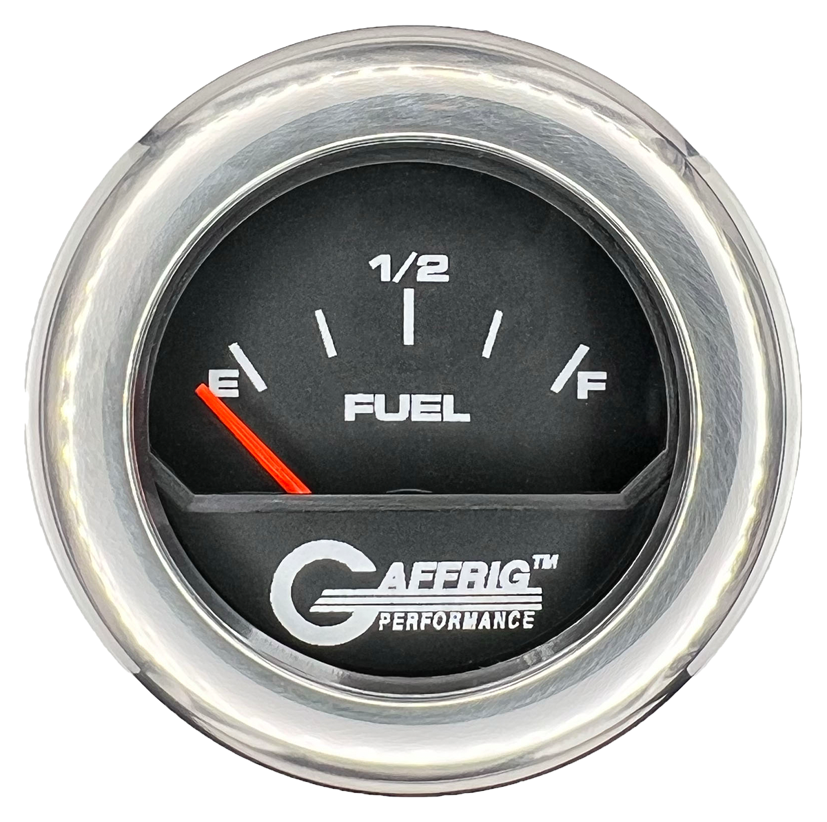 GAFFRIG 2 INCH ELECTRIC FUEL LEVEL GAUGE 240-33 OHMS FAT RIM (218) / CHROME/POLISHED / BLACK