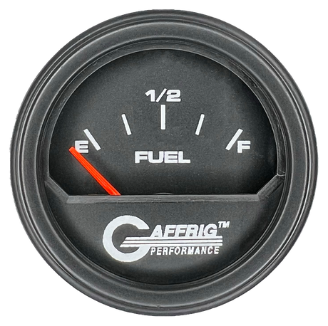 GAFFRIG 2 INCH ELECTRIC FUEL LEVEL GAUGE 240-33 OHMS STEP RIM (002) / BLACK / BLACK