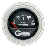 GAFFRIG 2 INCH ELECTRIC OIL PRESSURE GAUGE 0-80 BLACK / PLATINUM / STEP RIM