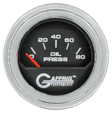 GAFFRIG 2 INCH ELECTRIC OIL PRESSURE GAUGE 0-80 BLACK / CHROME/POLISHED / STEP RIM