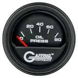 GAFFRIG 2 INCH ELECTRIC OIL PRESSURE GAUGE 0-80 BLACK / BLACK / STEP RIM