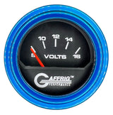 GAFFRIG 2 INCH ELECTRIC VOLTMETER 8-16 VOLT GAUGE STEP RIM (002) / BLUE / BLACK