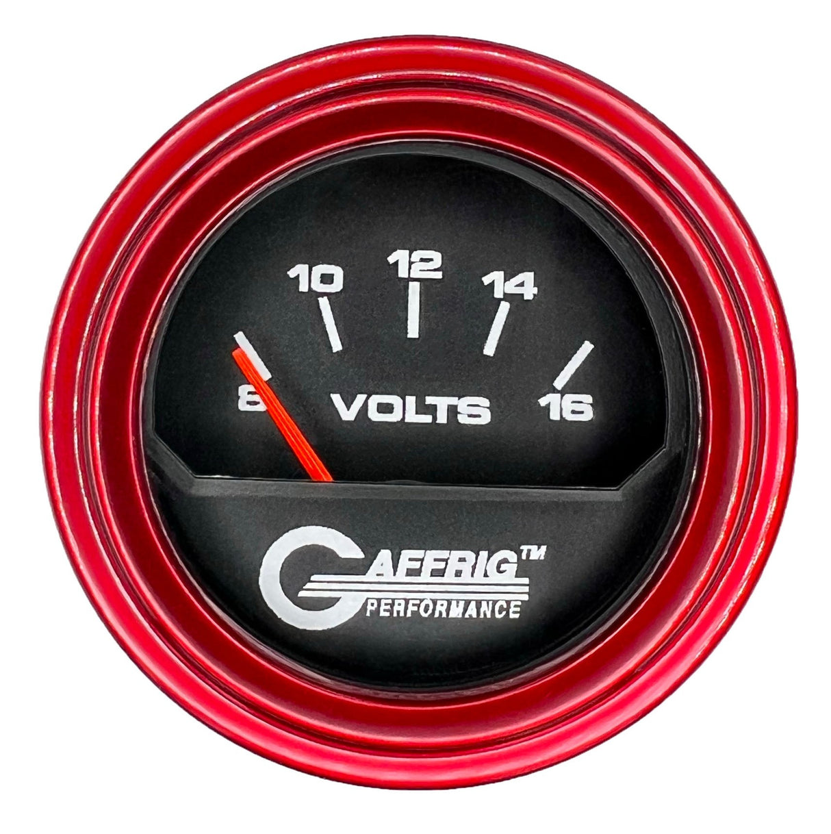 GAFFRIG 2 INCH ELECTRIC VOLTMETER 8-16 VOLT GAUGE STEP RIM (002) / RED / BLACK