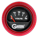 GAFFRIG 2 INCH ELECTRIC VOLTMETER 8-16 VOLT GAUGE STEP RIM (002) / RED / BLACK