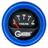 GAFFRIG 2 INCH ELECTRIC VOLTMETER 8-16 VOLT GAUGE FAT RIM (218) / BLUE / BLACK