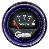 GAFFRIG 2 INCH ELECTRIC VOLTMETER 8-16 VOLT GAUGE FAT RIM (218) / PURPLE / BLACK