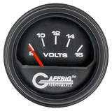 GAFFRIG 2 INCH ELECTRIC VOLTMETER 8-16 VOLT GAUGE STEP RIM (002) / BLACK / BLACK