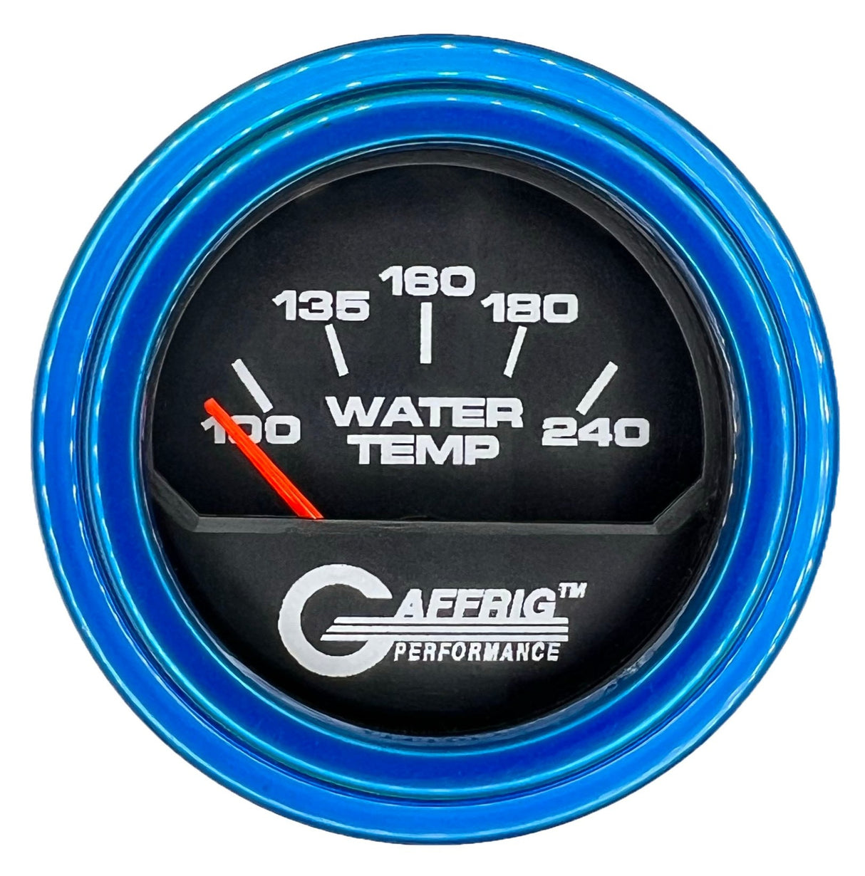 GAFFRIG 2 INCH ELECTRIC WATER TEMP 100-240 F GAUGE STEP RIM (002) / BLUE / BLACK