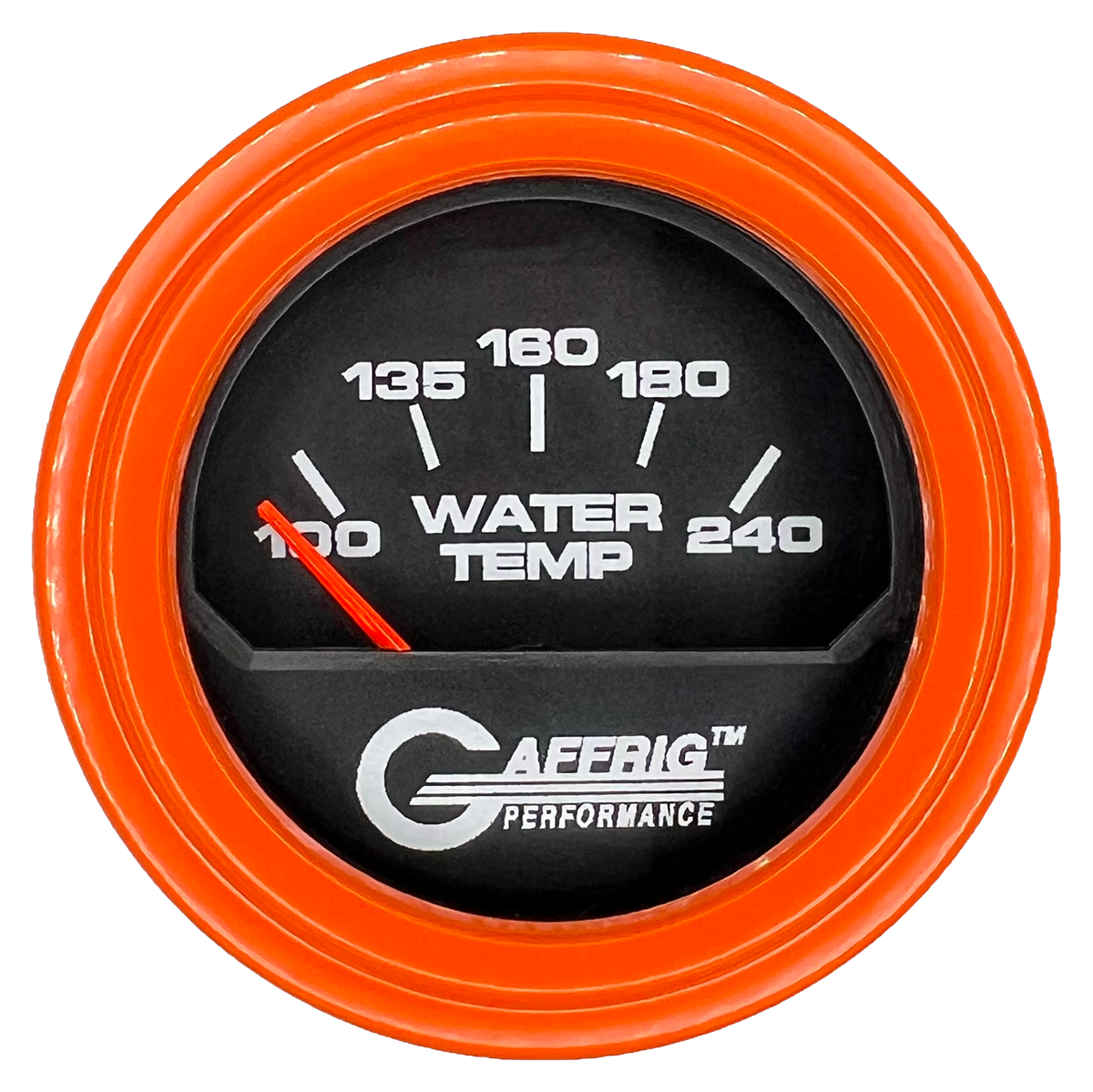 GAFFRIG 2 INCH ELECTRIC WATER TEMP 100-240 F GAUGE STEP RIM (002) / ORANGE / BLACK